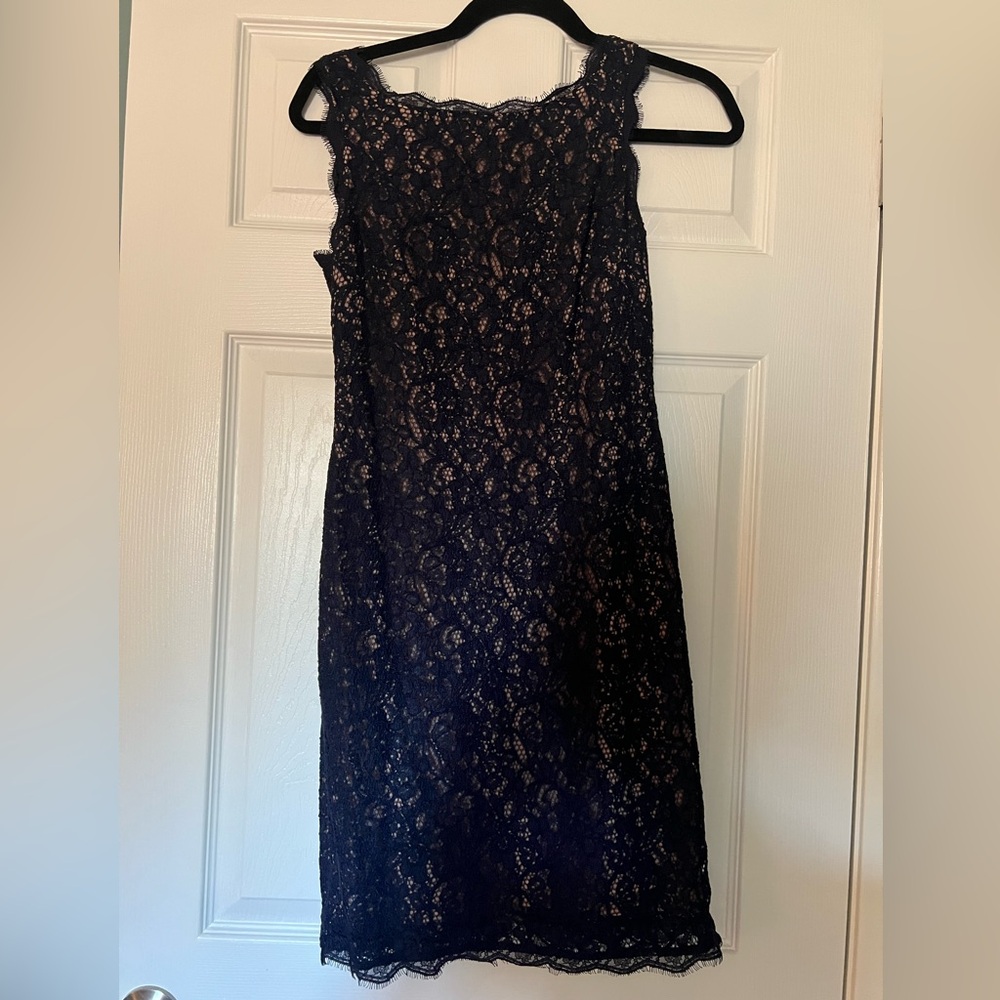 Adrianna Papell Navy Lace Mini Dress